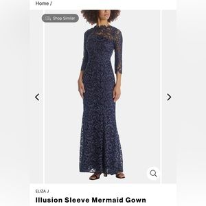 Vince Camuto 3/4 Eliza J Blue Lace Dress Size 8